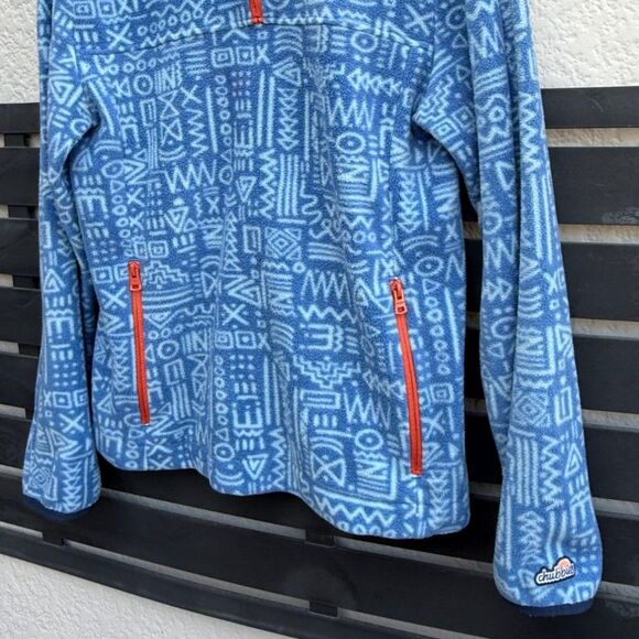 Chubbies The Sketch Fleece Quarter Zip Pullover in Blue Geometric Print | Medium - Picture 4 of 7